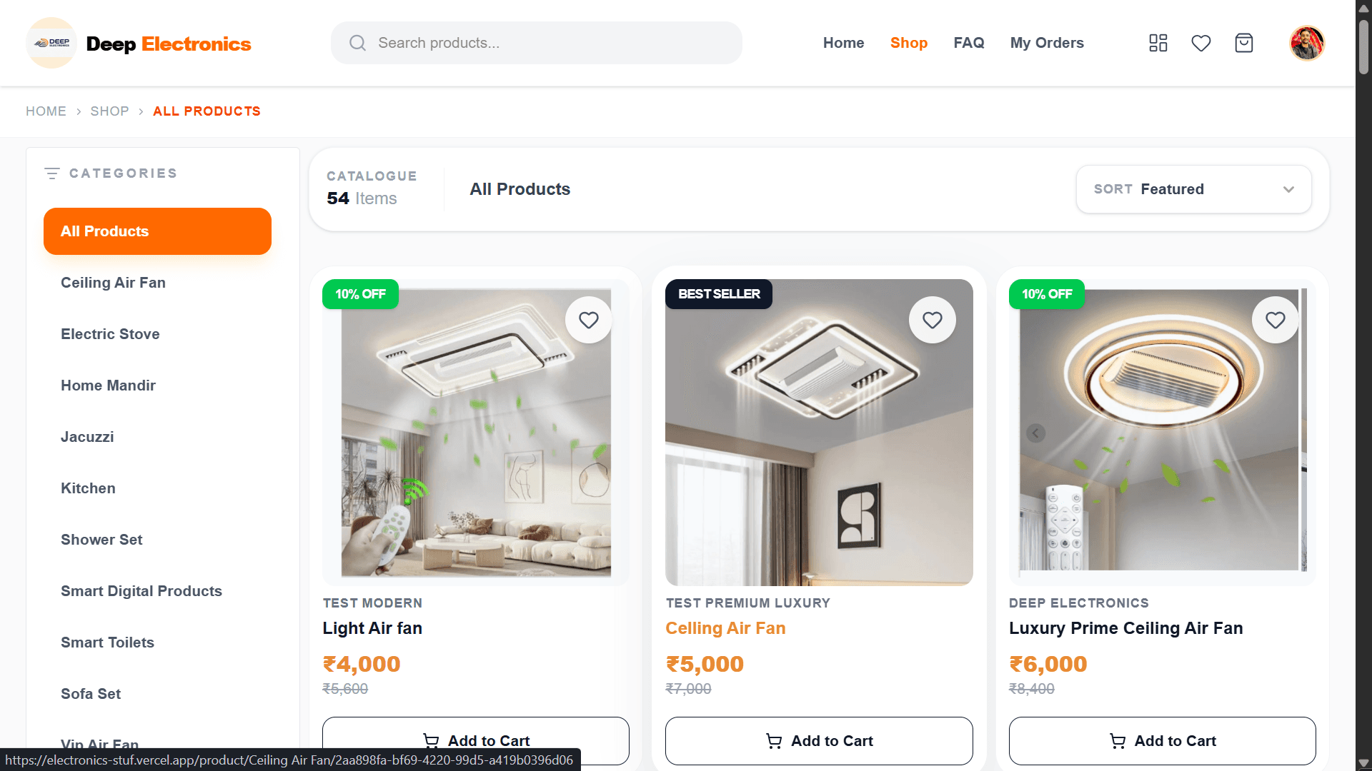Electronics E-Com Platform screenshot 1