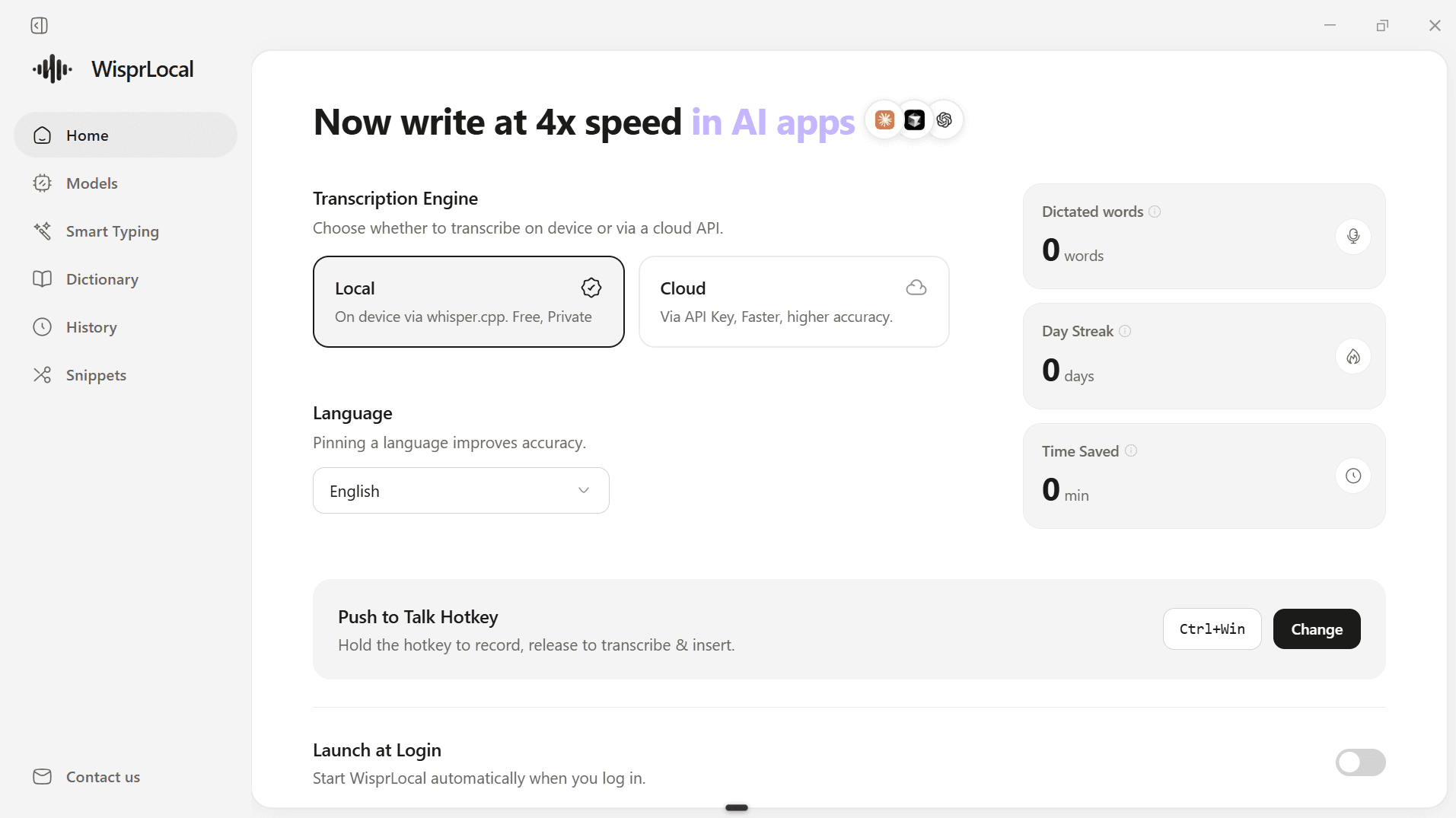 Wisperflow screenshot 1