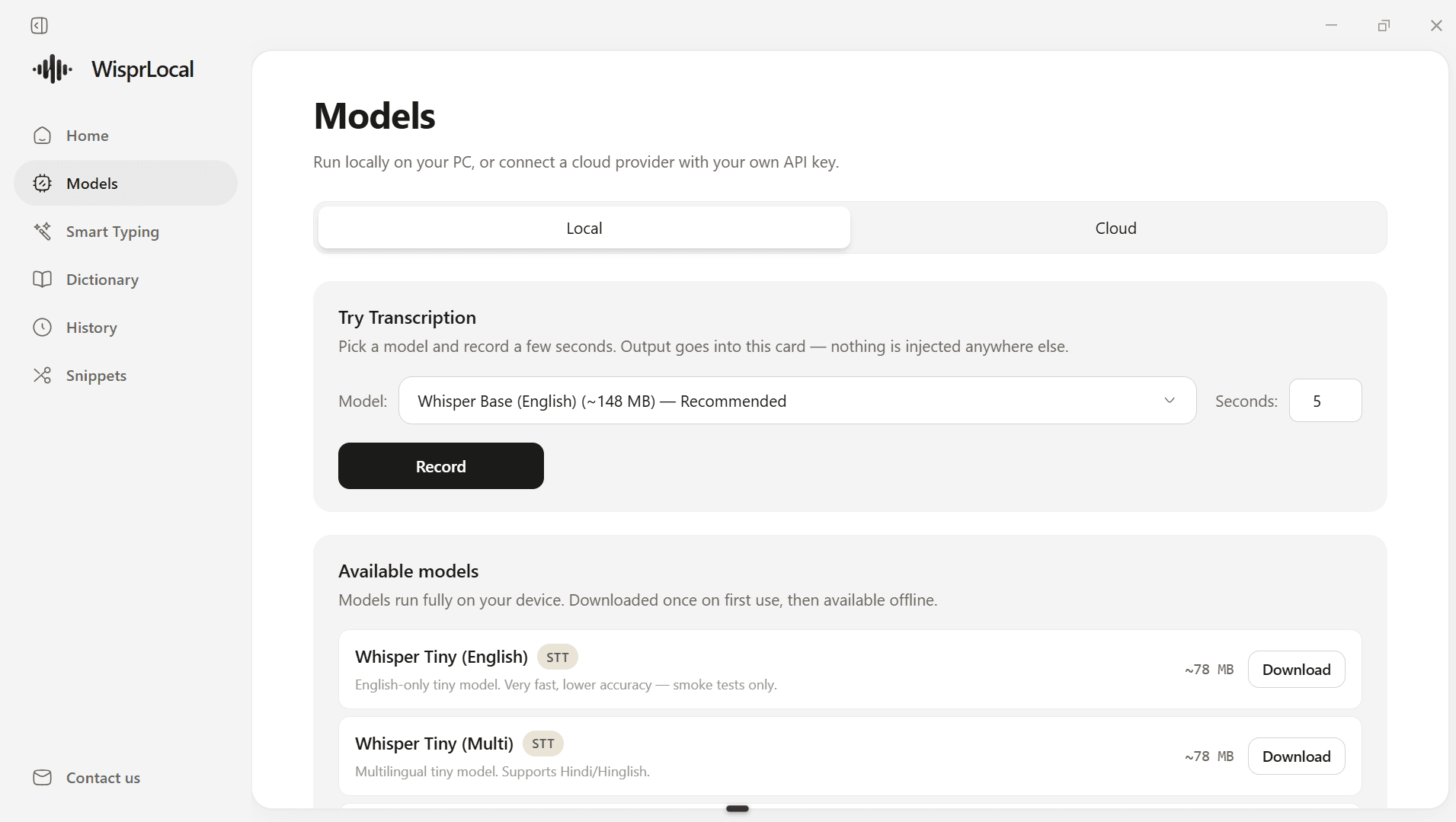 Wisperflow screenshot 2